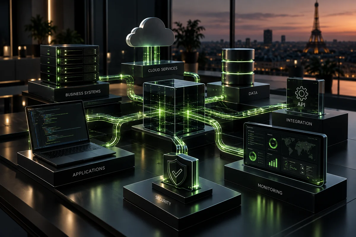 Premium visualisation of connected business software systems